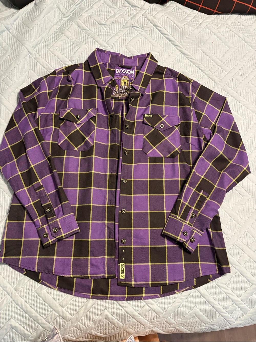 DIXXON Purple and Black Plaid Button-Up Shirt